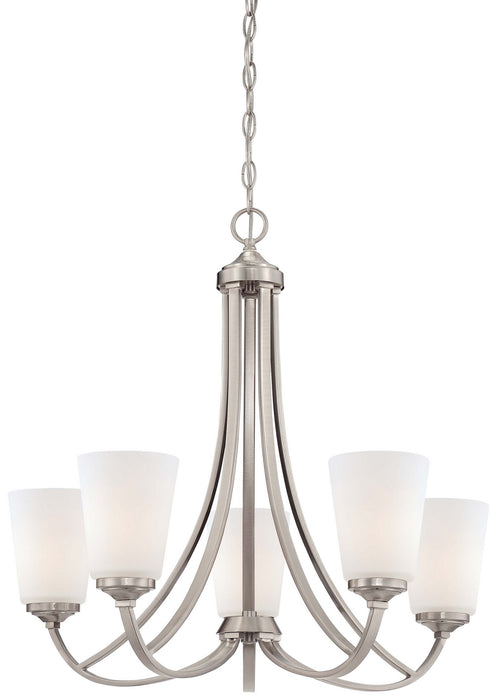 Minka-Lavery 4965-84 Five Light Chandelier, Brushed Nickel