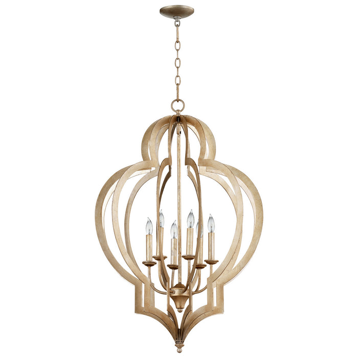 Cyan 05972 Six Light Chandelier, Silver Leaf