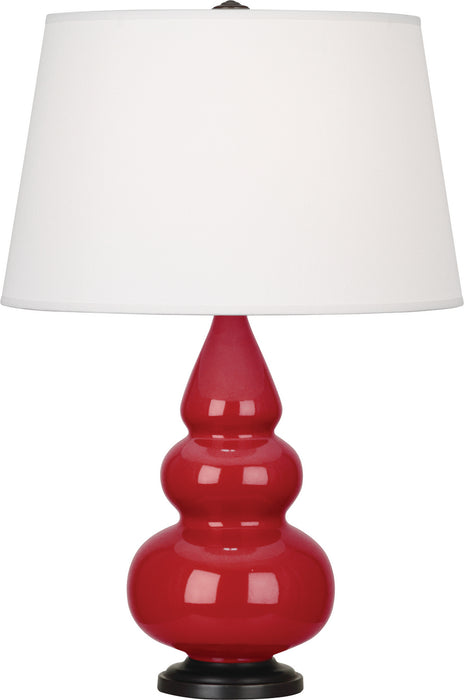 Robert Abbey RR31X One Light Accent Lamp, Ruby Red Glazed Ceramic w/Deep Patina Bronzeed