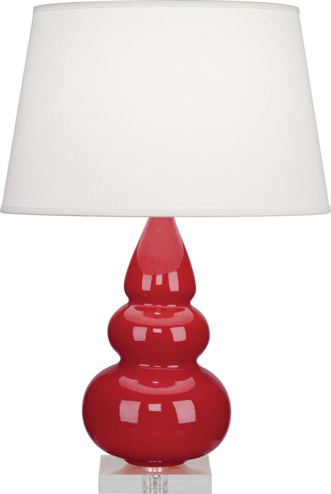 Robert Abbey RR33X One Light Accent Lamp, Ruby Red Glazed Ceramic w/Lucite
