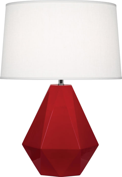 Robert Abbey RR930 One Light Table Lamp, Ruby Red Glazed Ceramic