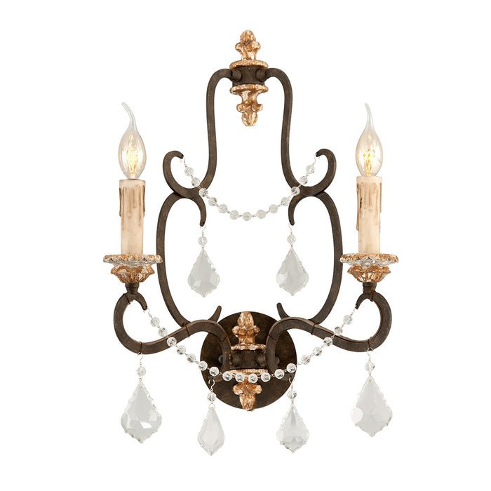 Troy Lighting B3512-PZ/DG Two Light Wall Sconce, Parisian Bronze