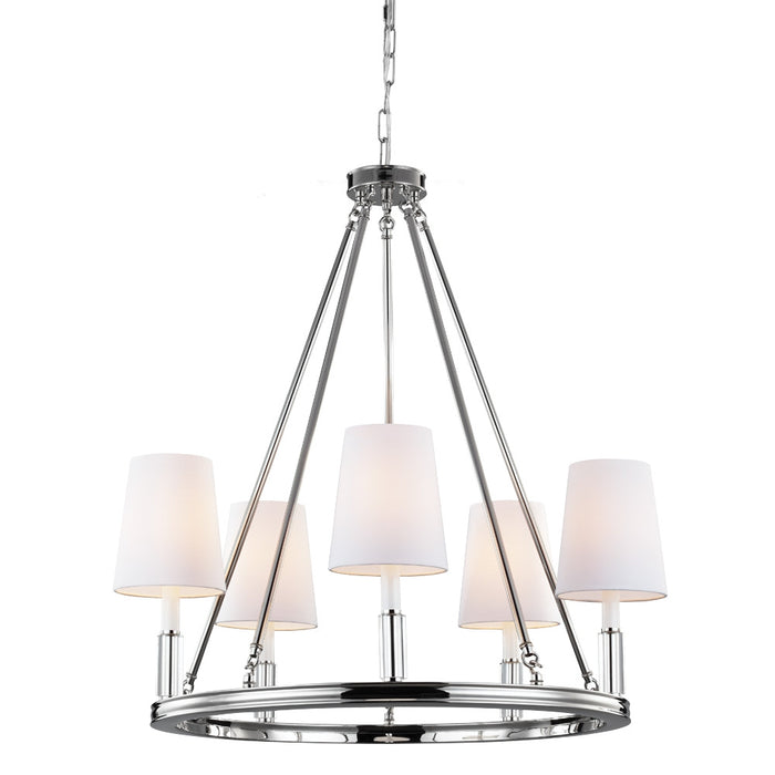 Visual Comfort Studio F2922/5PN Five Light Chandelier, Polished Nickel