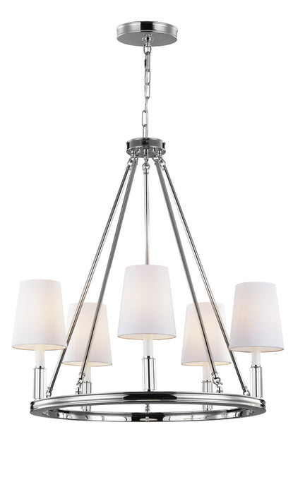 Visual Comfort Studio F2922/5PN Five Light Chandelier, Polished Nickel