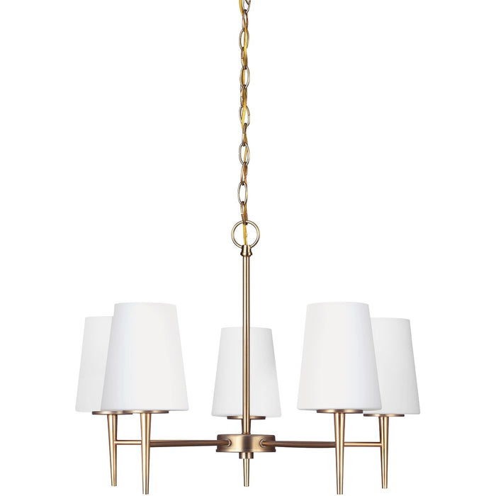 Generation Lighting 3140405-848 Five Light Chandelier, Satin Brass