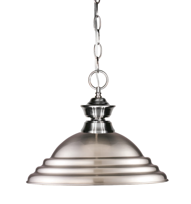 Z-Lite 100701BN-SBN One Light Pendant, Brushed Nickel