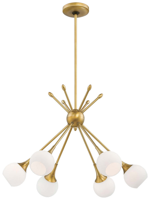 George Kovacs P1806-248 Six Light Chandelier, Honey Gold