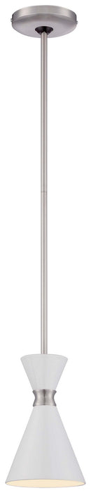 George Kovacs P1821-44F One Light Mini Pendant, Glitter Gloss White