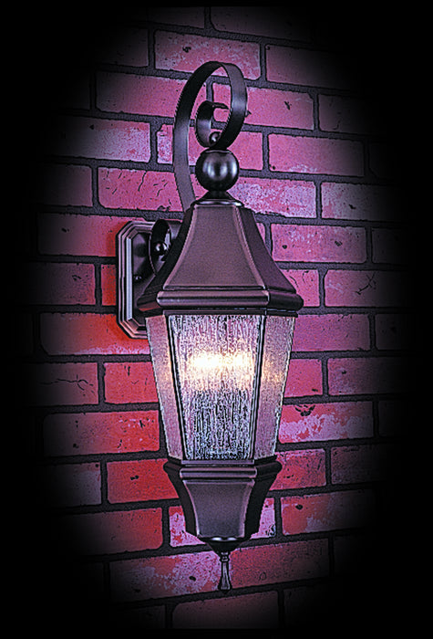 Framburg 8742 SBR/R Three Light Exterior Wall Mount, Siena Bronze w/Rain Glass