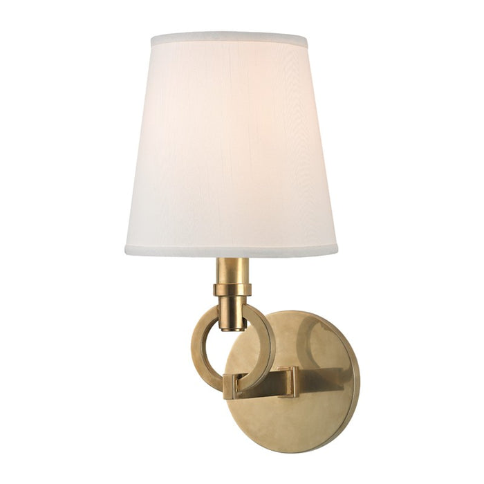 Hudson Valley 611-AGB One Light Wall Sconce, Aged Brass