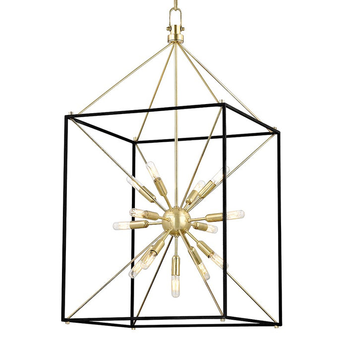Hudson Valley 8920-AGB 13 Light Lantern, Aged Brass/Black