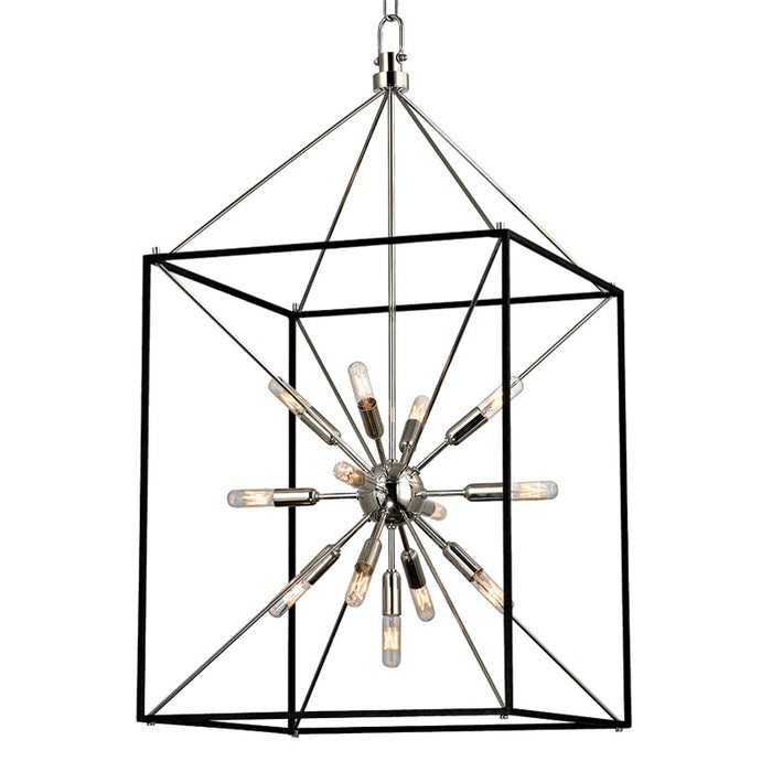 Hudson Valley 8920-PN 13 Light Lantern, Polished Nickel/Black