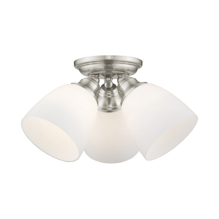 Livex Lighting 13664-91 Three Light Ceiling Mount, Brushed Nickel
