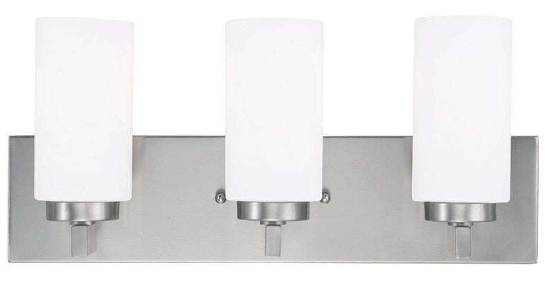 Livex Lighting 16373-91 Three Light Bath Vanity, Brushed Nickel