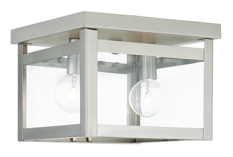 Livex Lighting 4031-91 Two Light Ceiling Mount, Brushed Nickel