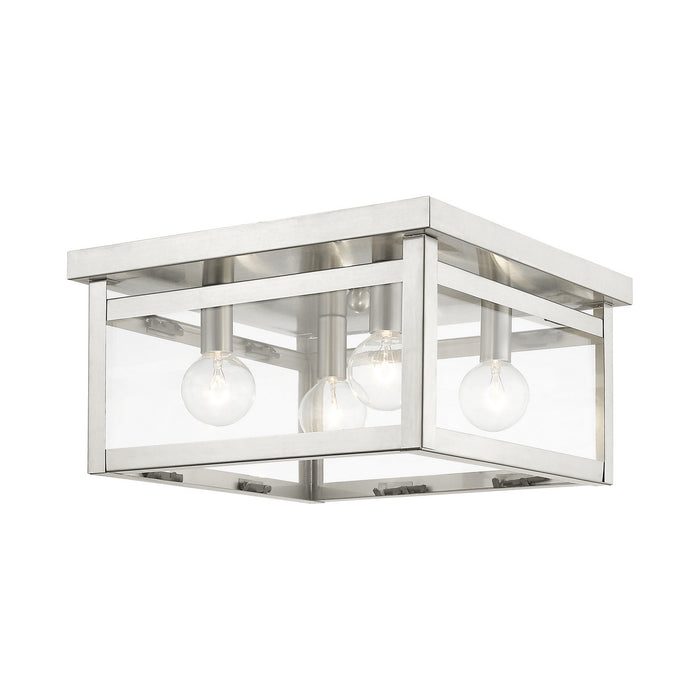 Livex Lighting 4032-91 Four Light Ceiling Mount, Brushed Nickel