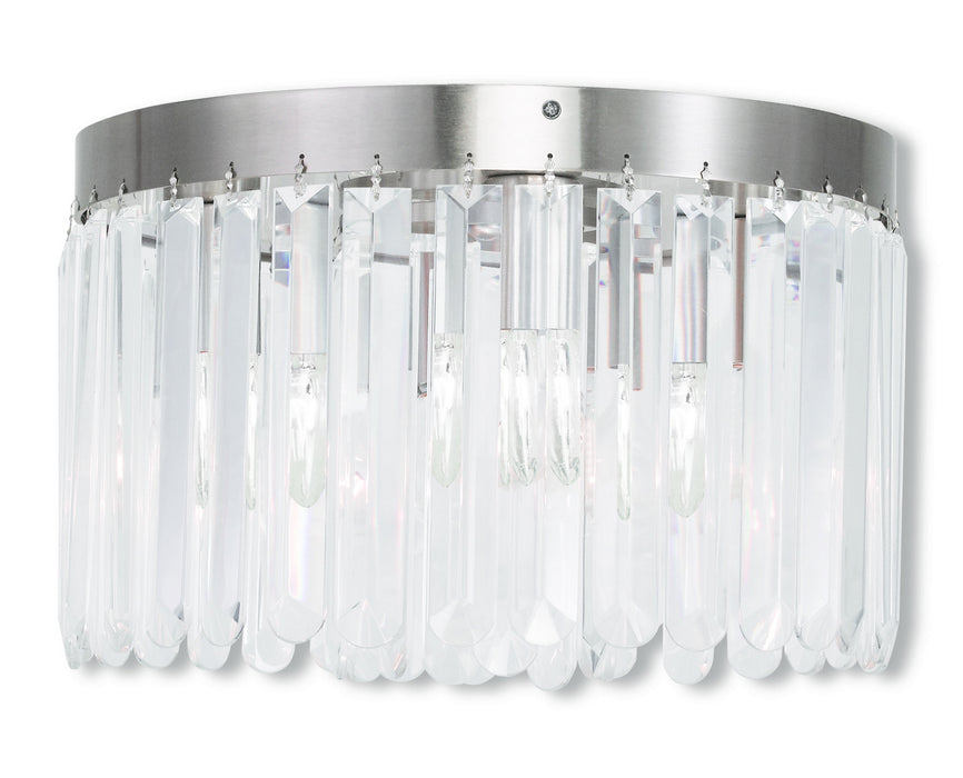 Livex Lighting 50553-91 Four Light Ceiling Mount, Brushed Nickel