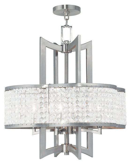 Livex Lighting 50575-91 Four Light Chandelier, Brushed Nickel