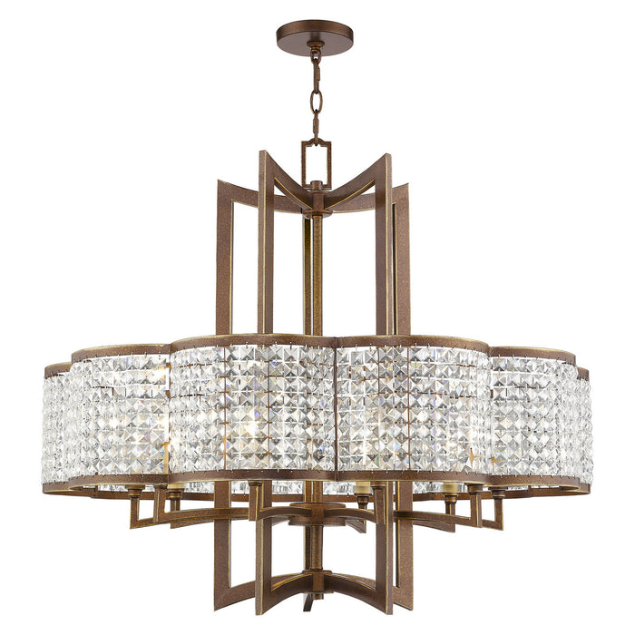 Livex Lighting 50579-64 Ten Light Chandelier, Hand Applied Palacial Bronze