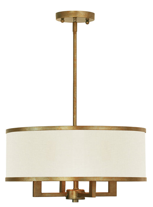 Livex Lighting 62613-48 Four Light Chandelier, Hand Applied Antique Gold Leaf