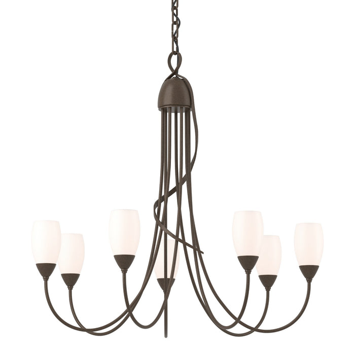 Hubbardton Forge 103049-SKT-05-GG0444 Seven Light Chandelier, Bronze