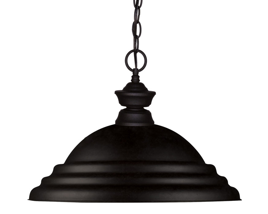 Z-Lite 100701MB-SMB One Light Pendant, Matte Black
