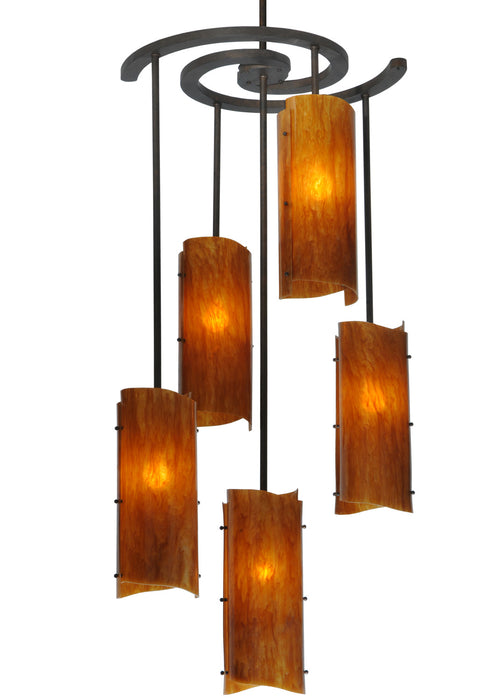 Meyda Tiffany 125781 Five Light Chandelier, Coffee Bean