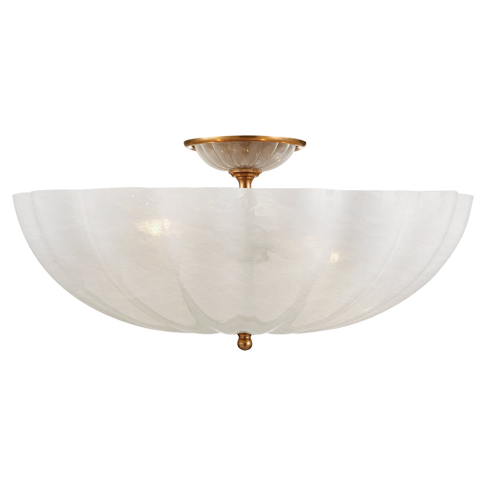 Visual Comfort Signature ARN 4001HAB-WG Four Light Semi Flush Mount, Hand-Rubbed Antique Brass