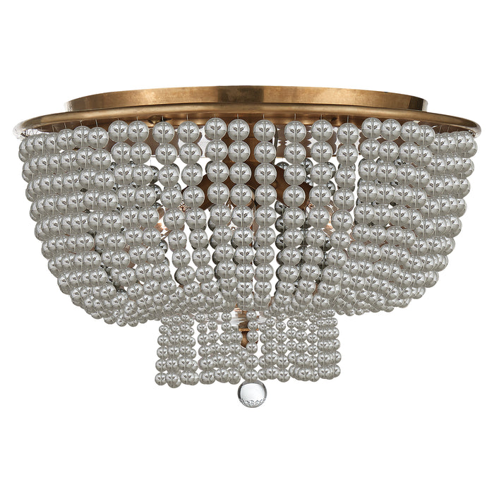 Visual Comfort Signature ARN 4102HAB-CG Four Light Flush Mount, Hand-Rubbed Antique Brass