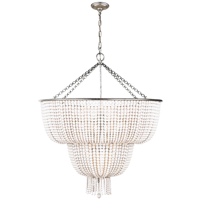 Visual Comfort Signature ARN 5104BSL-WG 12 Light Chandelier, Burnished Silver Leaf