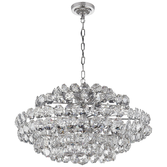 Visual Comfort Signature ARN 5105PN-CG 12 Light Chandelier, Polished Nickel