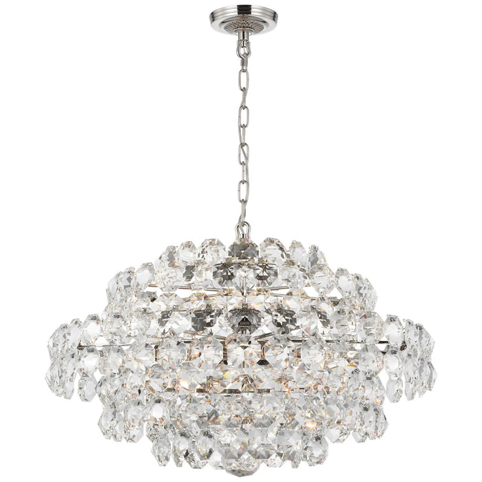 Visual Comfort Signature ARN 5105PN-CG 12 Light Chandelier, Polished Nickel