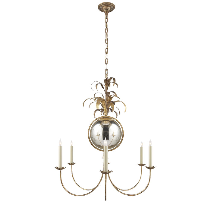 Visual Comfort Signature CHC 5373GI Six Light Chandelier, Gilded Iron