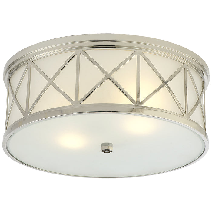 Visual Comfort Signature SK 4011PN-FG Three Light Flush Mount, Polished Nickel