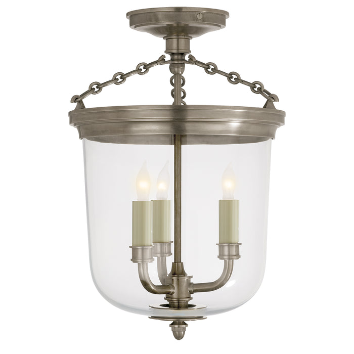 Visual Comfort Signature TOB 4212AN Three Light Semi-Flush Mount, Antique Nickel