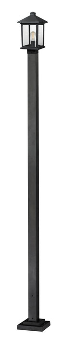 Z-Lite 531PHMS-536P-BK One Light Outdoor Post Mounted Fixture, Black