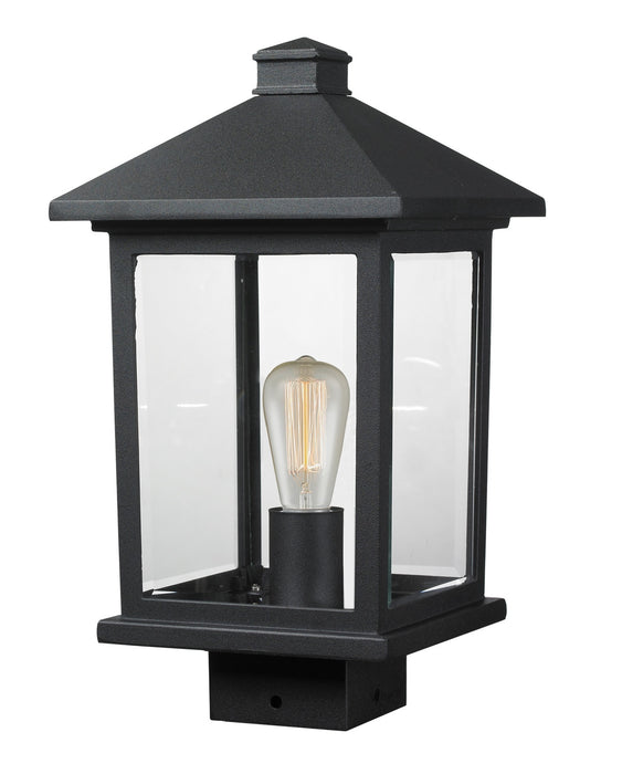 Z-Lite 531PHMS-BK One Light Outdoor Post Mount Fixture, Black