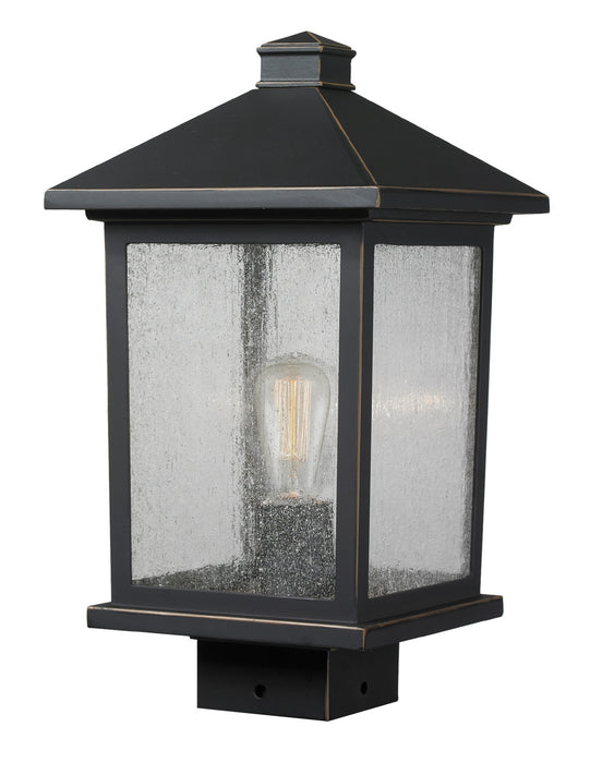 Z-Lite 531PHMS-ORB One Light Outdoor Post Mount Fixture, Oil Rubbed Bronze