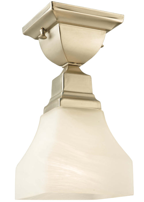 Meyda Tiffany 129075 One Light Flushmount, Brushed Nickel