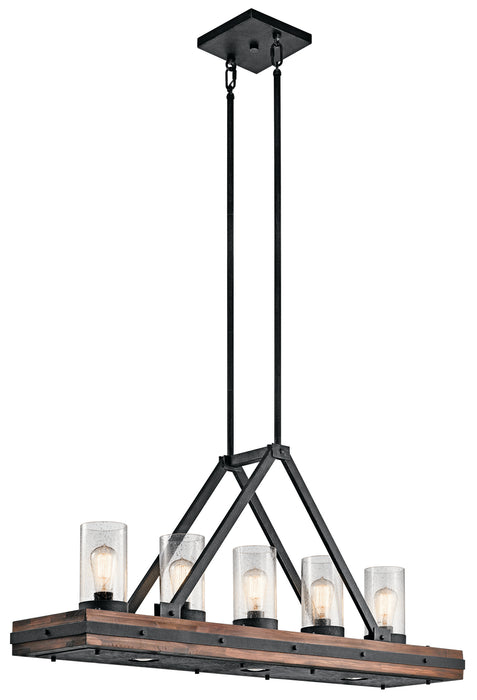 Kichler 43491AUB Eight Light Linear Chandelier, Auburn Stained