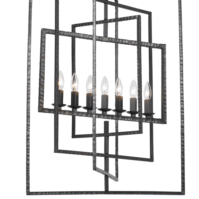 Crystorama 339-RS Seven Light Chandelier, Raw Steel