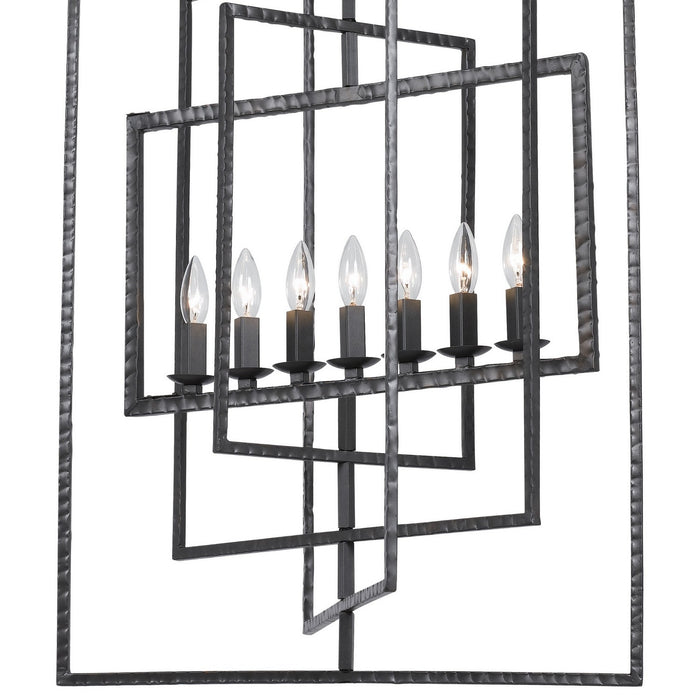 Crystorama 339-RS Seven Light Chandelier, Raw Steel