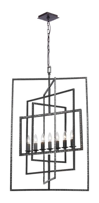 Crystorama 339-RS Seven Light Chandelier, Raw Steel