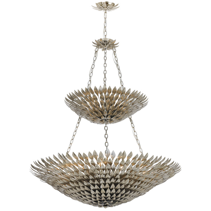 Crystorama 599-SA 18 Light Chandelier, Antique Silver