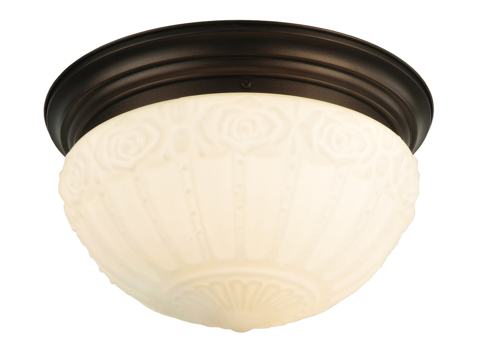 Meyda Tiffany 130633 Three Light Flushmount, Mahogany Bronze