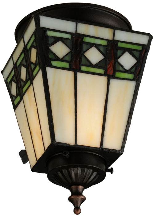 Meyda Tiffany 139924 One Light Flushmount, Polished Nickel