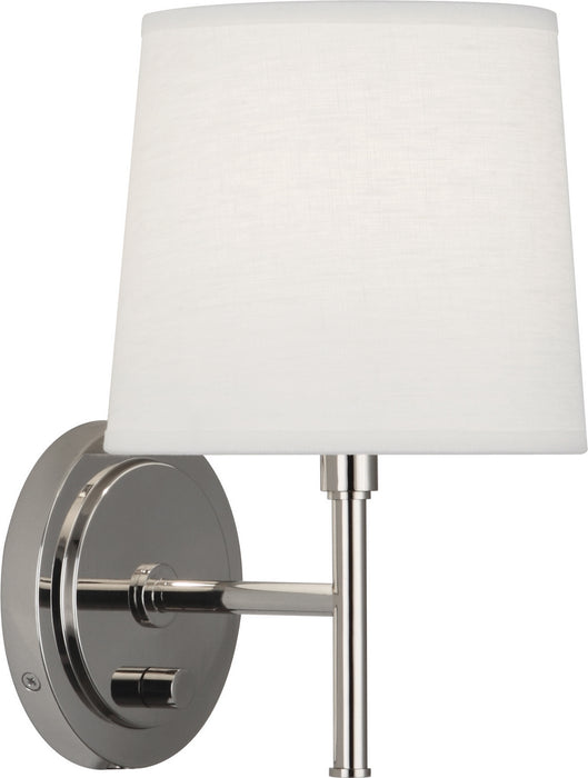 Robert Abbey S349 One Light Wall Sconce, Polished Nickel