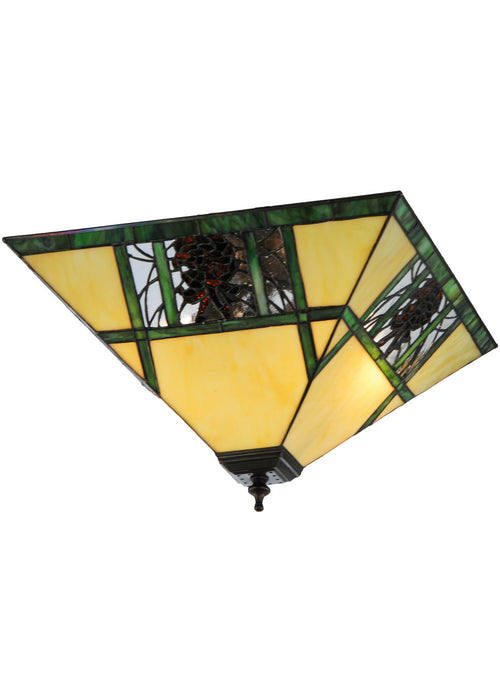 Meyda Tiffany 144217 Two Light Flushmount, Mahogany Bronze