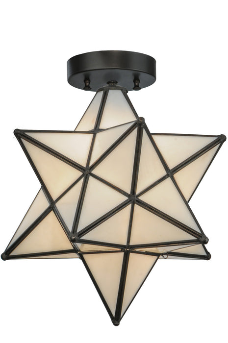 Meyda Tiffany 148882 One Light Flushmount, Craftsman Brown