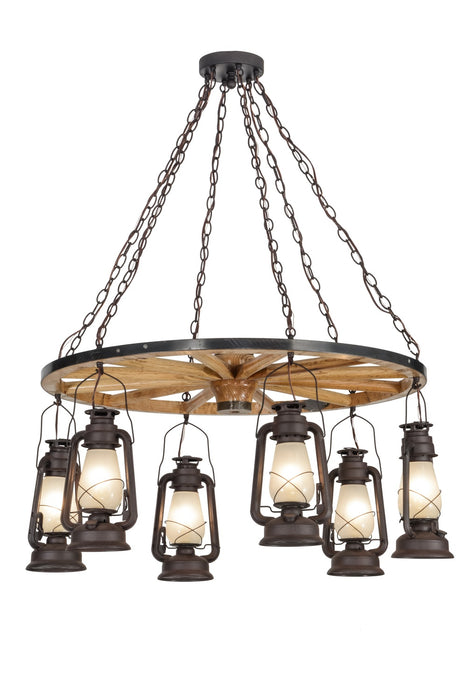 Meyda Tiffany 151906 Six Light Chandelier, Distressed Rust